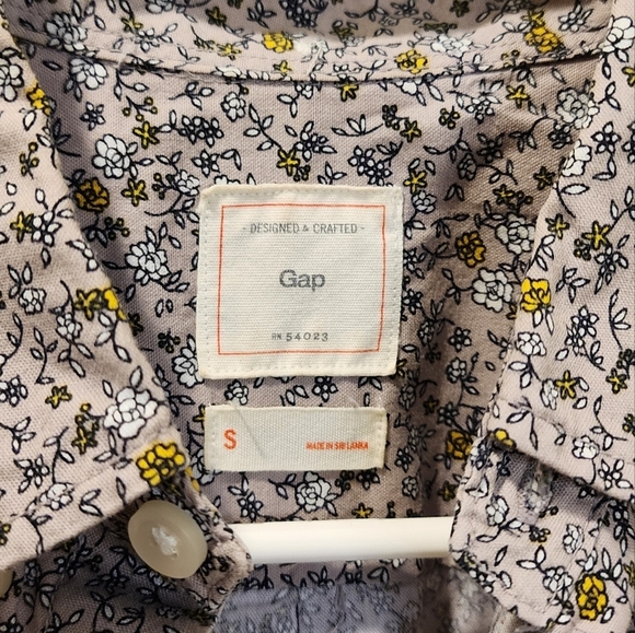 GAP Men's Floral Long Sleeves cotton Button Down Shirt size S - Picture 4 of 13